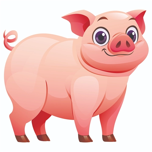 At the Farm Theme Pig Transparent Sticker